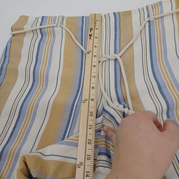 J. Jill Wide Leg Linen Blend Cropped Pants In Barley Multi Women's M Striped - Picture 10 of 11